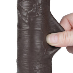 LoveToy SlidingSkin Gode avec Bourses Sliding Skin 15 x 4.5cm Noir